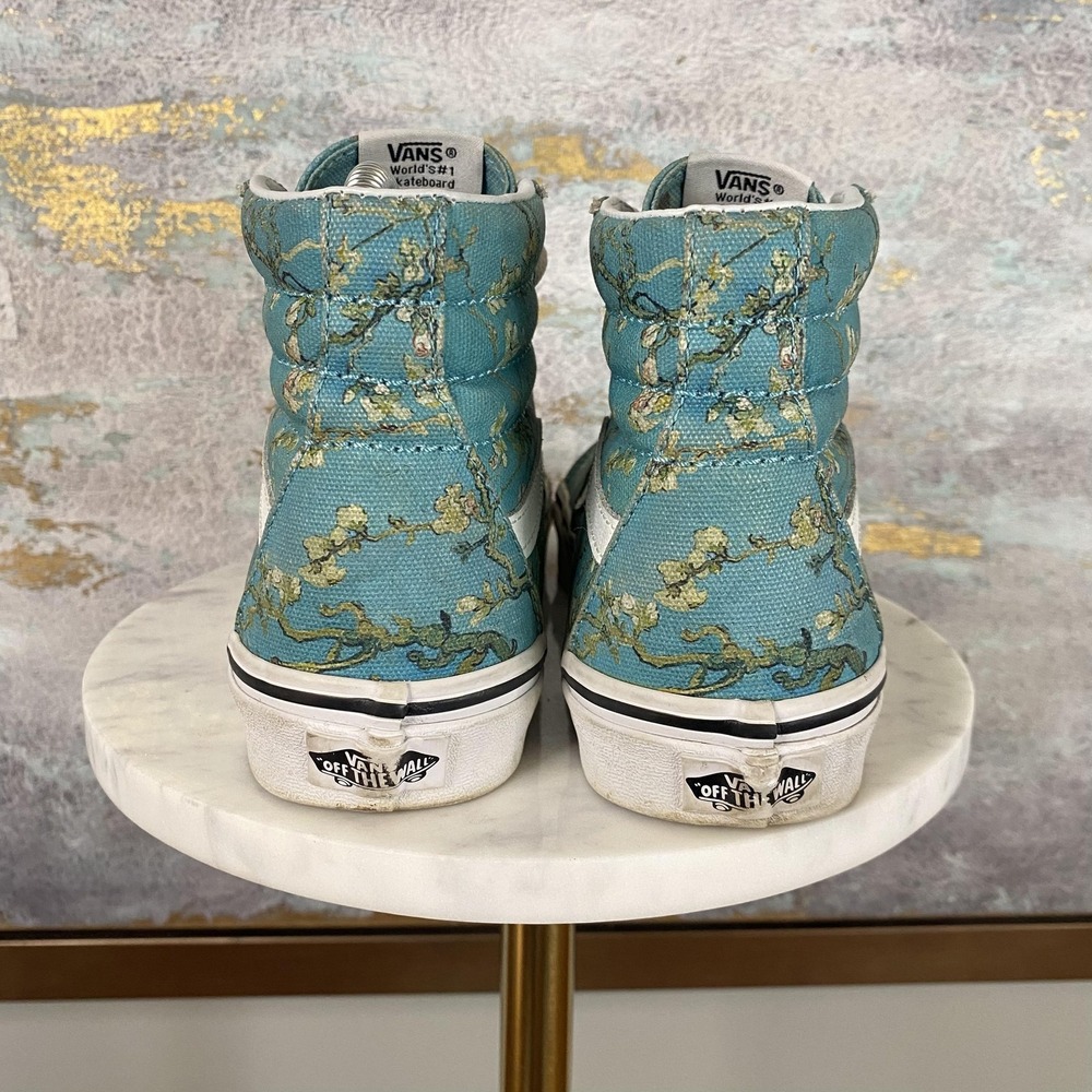Vans Sk8-Hi Van Gogh Shoes Mens Size 6 Blue Floral High Top Canvas Sneakers - Picture 4 of 10